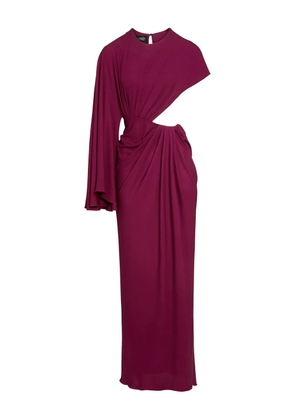 Giambattista Valli draped asymmetrical midi dress - Purple