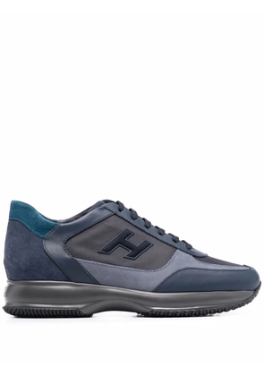 Hogan panelled suede-leather sneakers - Blue