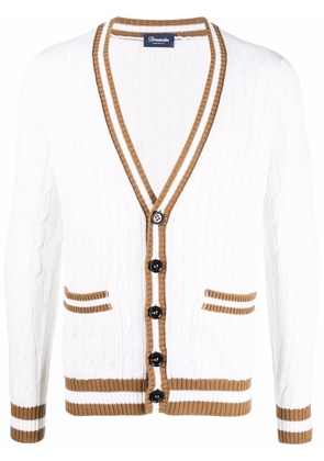 Drumohr cable knit cardigan - White