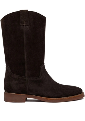 Buttero panelled suede boots - Brown