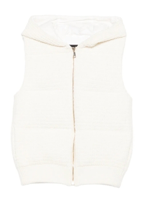 Fabiana Filippi hooded zip-front vest - White