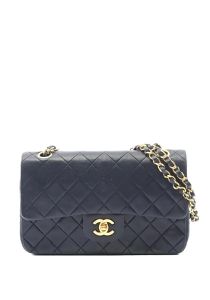 CHANEL Pre-Owned 1989-1991 Double Flap diamond quilting shoulder bag - Blue