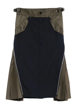 sacai pleated-detail skirt - Blue