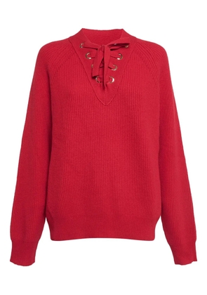 Zadig&Voltaire ribbed lace-up sweater - Red