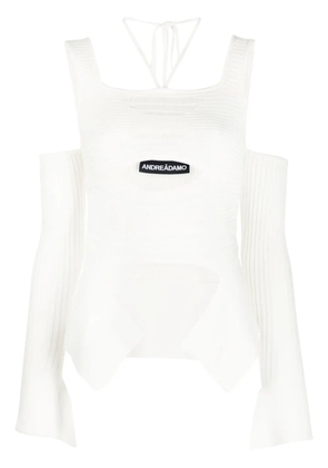 ANDREĀDAMO cut-out detail ribbed knit top - Neutrals