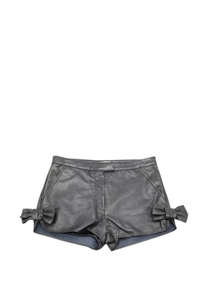 Red Valentino Vintage bow-embellished leather shorts - Black