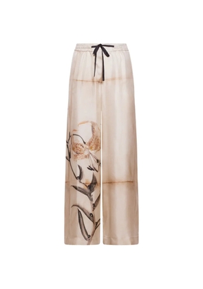 Pierre-Louis Mascia floral-detail trousers - Neutrals