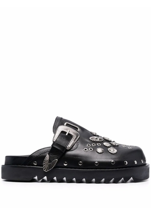 Toga Virilis silver embellished clogs - Black