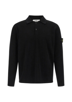Stone Island long-sleeve polo shirt - Black