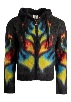 Casablanca flame-pattern hooded jacket - Black