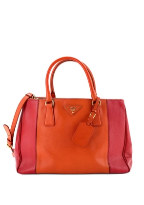 Prada Pre-Owned Bicolor Double Zip Lux Saffiano Leather Medium tote bag - Orange