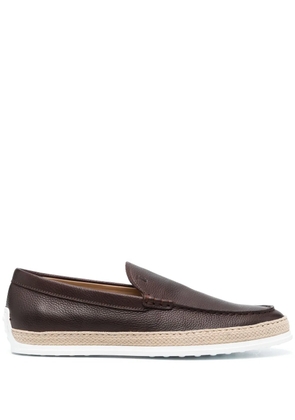 Tod's almond-toe leather loafers - Brown