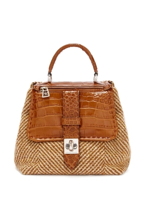 Ermanno Scervino Liza herringbone tote bag - Brown
