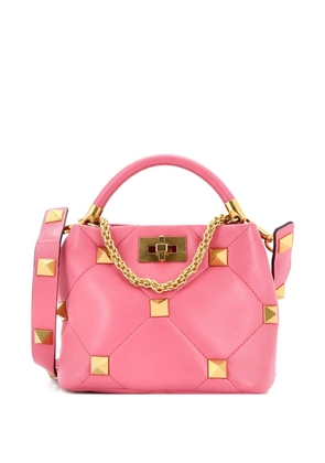 Valentino Garavani Pre-Owned Roman Stud Top Handle Bag Quilted Leather Small satchel - Pink