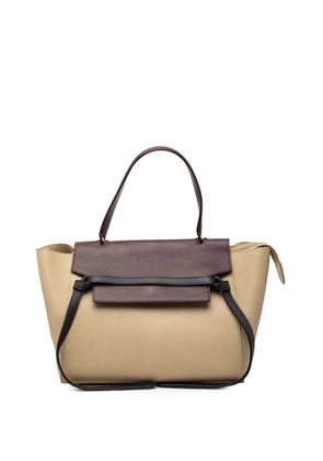 Celine Pre-Owned 2014 Mini Tricolor Grained Calfskin Belt satchel - Brown