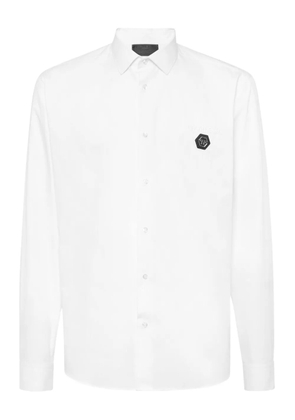 Philipp Plein Sugar Daddy Cut Greatness logo-plaque shirt - White