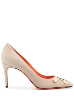 Santoni 85mm suede pumps - Neutrals