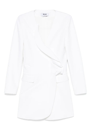MSGM ruffled tuxedo mini dress - White