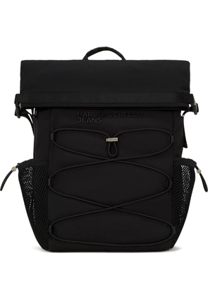 Karl Lagerfeld Jeans Utility roll-top drawstring backpack - Black