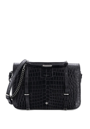 Saint Laurent Pre-Owned Charlotte Flap Bag Crocodile Embossed Leather Large crossbody bag - Black