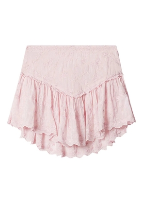 ISABEL MARANT x Zoelia embroidered ruffled skirt - Pink