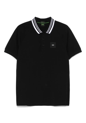 BOSS stripe-trim polo shirt - Black