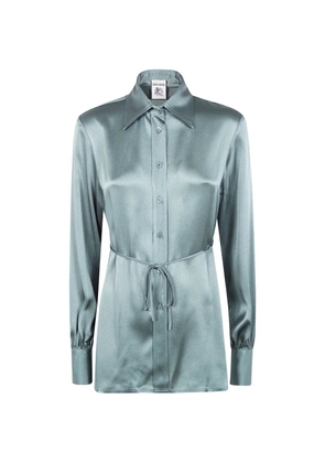 Semicouture tie-waist long-sleeve shirt - Blue