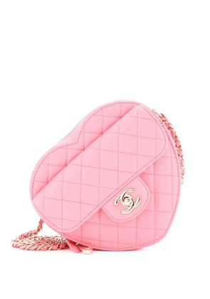 CHANEL Pre-Owned CC in Love Heart Bag Quilted Lambskin crossbody bag - Pink