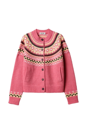 Miu Miu jacquard cardigan - Pink