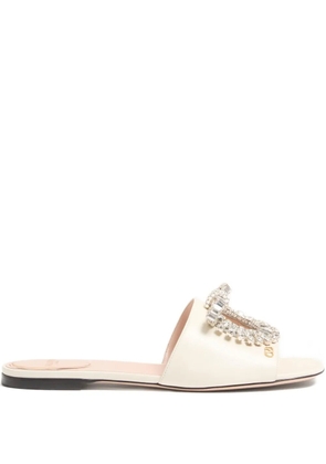 Valentino Garavani Adamantine crystal-embellished sandals - White