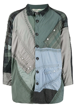 By Walid patchwork cotton shirt - Green