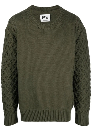 President’S cable-knit crew neck jumper - Green