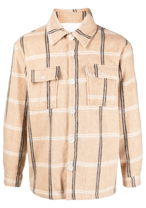 Family First jersey-fleece check-plaid shirt - Neutrals