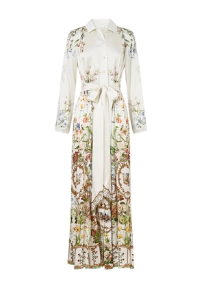 Camilla floral-print lace-detail maxi dress - White