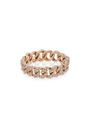 SHAY 18K rolse gold essential diamond chain link ring - Metallic