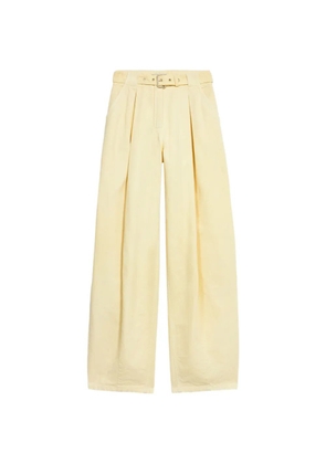 Blumarine belted canvas trousers - Yellow