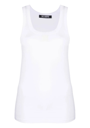 Raf Simons logo-patch cotton tank top - White