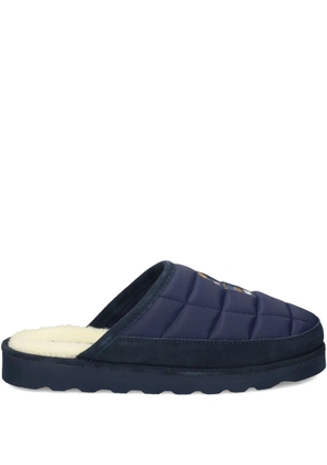 Polo Ralph Lauren quilted embroidery slippers - Blue