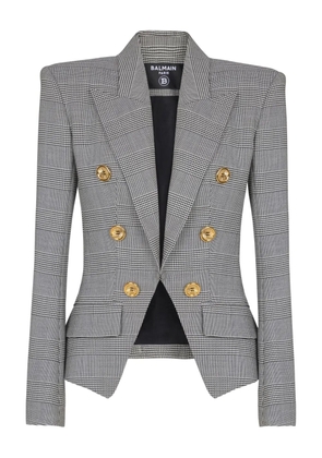 Balmain Prince of Wales-check blazer - Grey