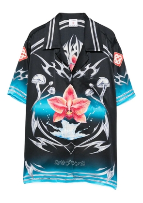 Casablanca orchid-print silk shirt - Black