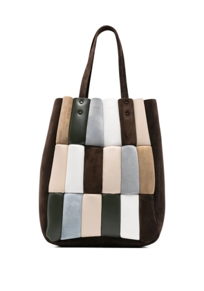 KHAITE Zoe patchwork suede tote bag - Brown