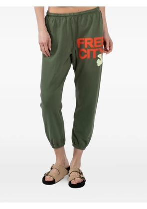 FreeCity drawstring printed track pants - Green