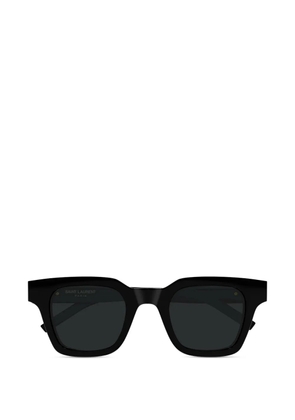 Saint Laurent Eyewear square-frame logo.plaque sunglasses - Black
