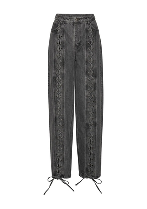 ROTATE BIRGER CHRISTENSEN laced-leg cotton pants - Grey