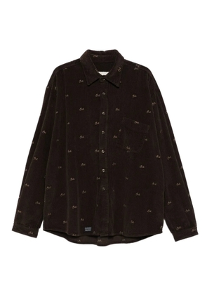 ERL corduroy logo-embroidered shirt jacket - Brown