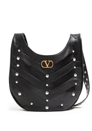 Valentino Garavani chevron-pattern stud-embellished shoulder bag - Black