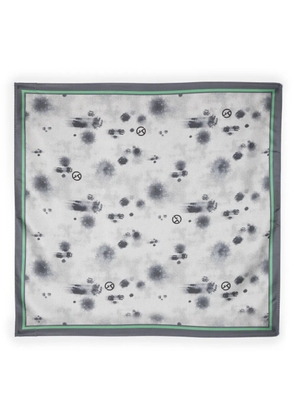 Giorgio Armani logo-print silk foulard scarf - Grey