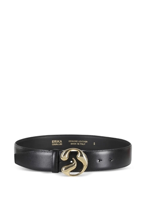 Erika Cavallini Noemi shaped buckle belt - Black
