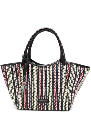 Emporio Armani basket-weave tote bag - Black