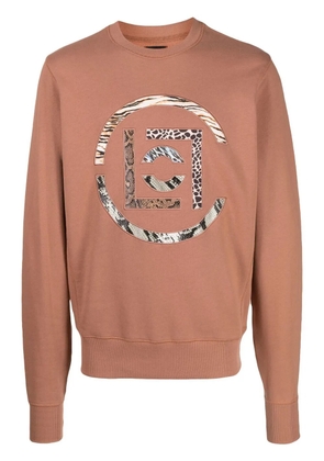 CLOT animal-print logo-patch sweatshirt - Brown